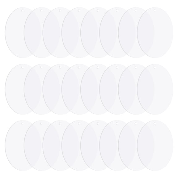 Uxcell Acrylic Circle Blanks 3 Inch, 24 Pack Round Clear Disc Ornaments with Hole, Transparent