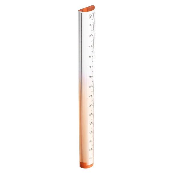 Uxcell Acrylic Clear Straight Rulers 15cm Metric Transparent Gradient Three-Dimensional Plastic Ruler Magnifying Glass Arc Measuring Tool for Office, Orange