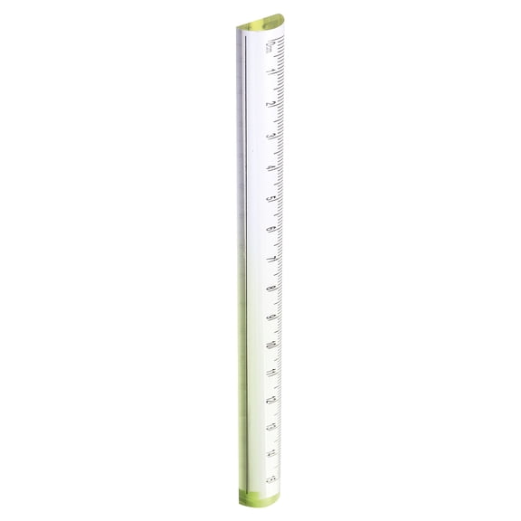 Uxcell Acrylic Clear Straight Rulers 15cm Metric Transparent Gradient Three-Dimensional Plastic Ruler Magnifying Glass Arc Measuring Tool for Office, Yellow