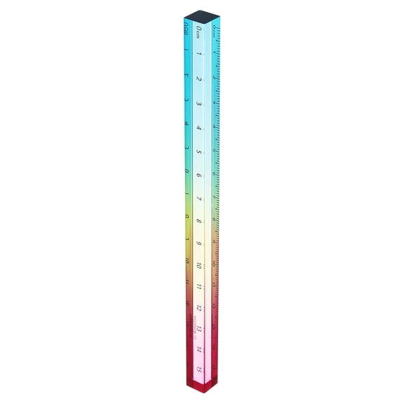 Uxcell Acrylic Clear Straight Rulers 15cm Metric Transparent Gradient Three-Dimensional Plastic Ruler Square Cube Measuring Tool for Classroom Office, Colorful