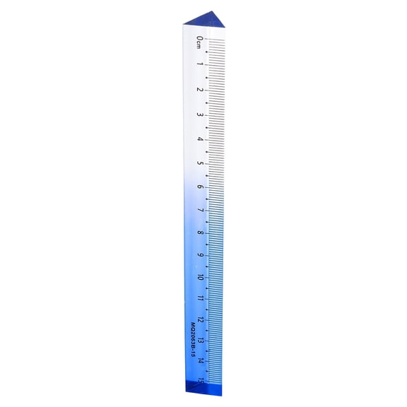 Uxcell Acrylic Clear Straight Rulers 15cm Metric Transparent Gradient Three-Dimensional Plastic Ruler Square Cube Measuring Tool for Classroom Office Home, Blue