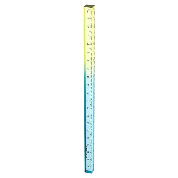 Uxcell Acrylic Clear Straight Rulers 20cm Metric Transparent Gradient Three-Dimensional Plastic Ruler Square Cube Measuring Tool for Classroom Office, Blue Yellow