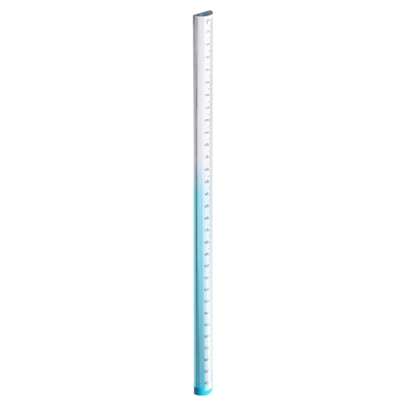 Uxcell Acrylic Clear Straight Rulers 30cm Metric Transparent Gradient Three-Dimensional Plastic Ruler Magnifying Glass Arc Measuring Tool for Office, Blue