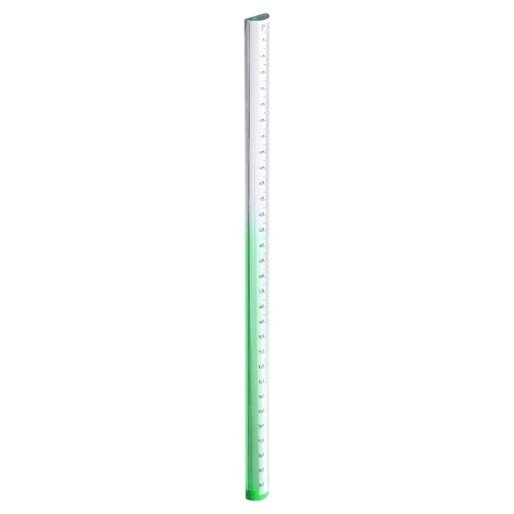 Uxcell Acrylic Clear Straight Rulers 30cm Metric Transparent Gradient Three-Dimensional Plastic Ruler Magnifying Glass Arc Measuring Tool for Office, Green
