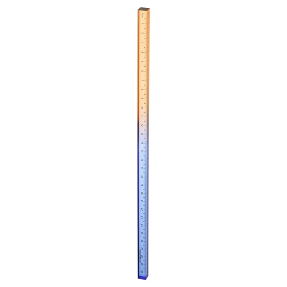 Uxcell Acrylic Clear Straight Rulers 30cm Metric Transparent Gradient Three-Dimensional Plastic Ruler Square Cube Measuring Tool for Classroom Office, Blue-Orange