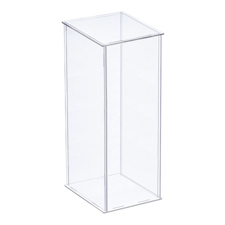 Uxcell Acrylic Display Case Plastic Box Cube Storage Box Assemble Dustproof Showcase 4.3x4.3x10 Inch