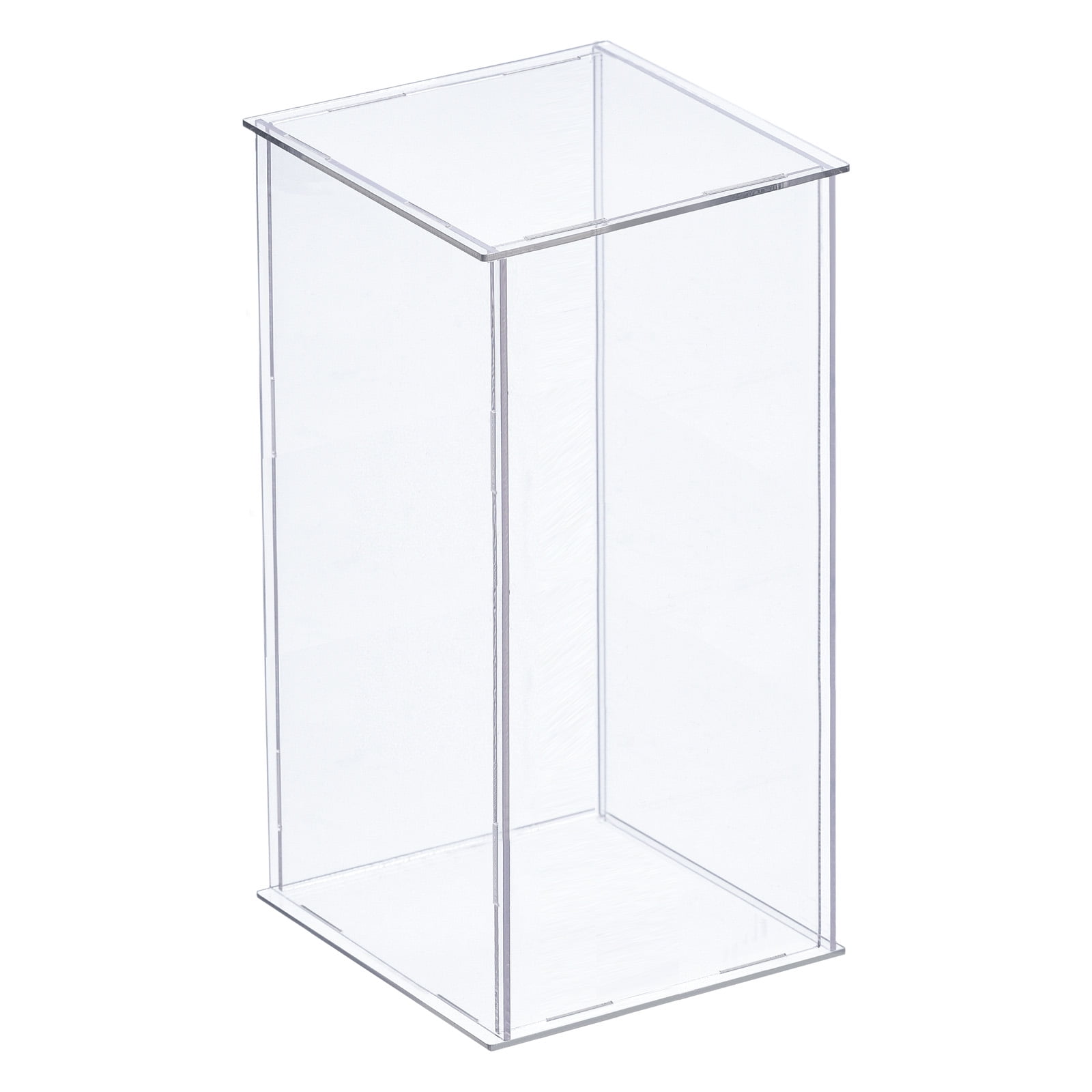 Acrylic Display Case Plastic Box Cube Storage Box Assemble Dustproof Showcase 4.3x4.3x8 Inch