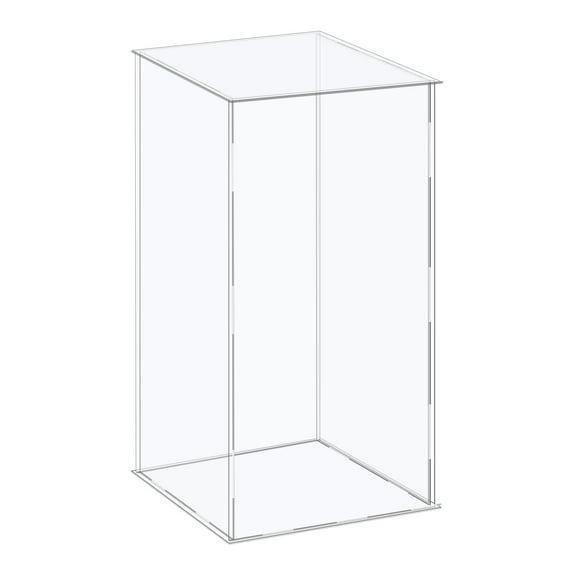 Uxcell Acrylic Display Case Plastic Box Cube Storage Box Clear Assemble Showcase 26x26x41cm for Collectibles
