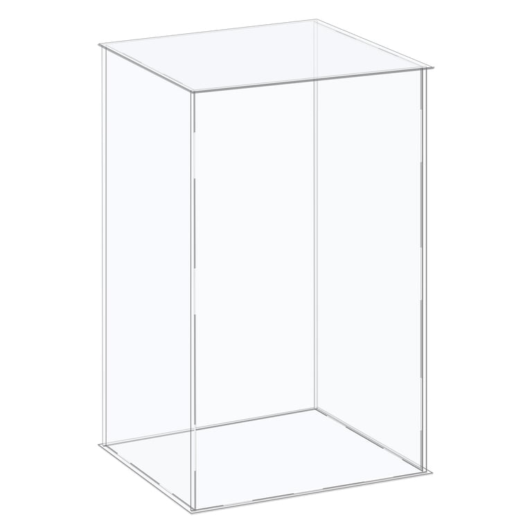 Lockable Acrylic Display Case With Shelves - 15.7x11.8x5.9 Inch Clear Collectible Showcase