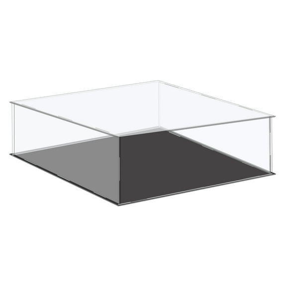 Uxcell Acrylic Display Case Plastic Box Cube Storage Box Clear Small Assemble Dustproof Showcase 36x36x10.5cm