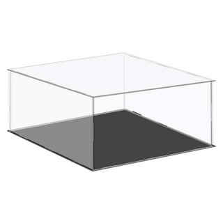 Acrylic Display Case Plastic Box Cube Storage Box Transparent Assemble Showcase 41x41x20.5cm for Collectibles, Size: 16 x 16 x 8, Blue