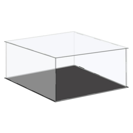 Uxcell Acrylic Display Case Plastic Box Cube Storage Box Clear Small Assemble Dustproof Showcase 16.1x16.1x6.1" for Collectibles Items
