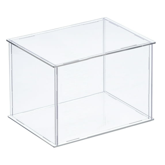 Uxcell Acrylic Display Case Plastic Box Cube Storage Box Transparent Assemble Showcase 16x11x10.5cm for Collectibles