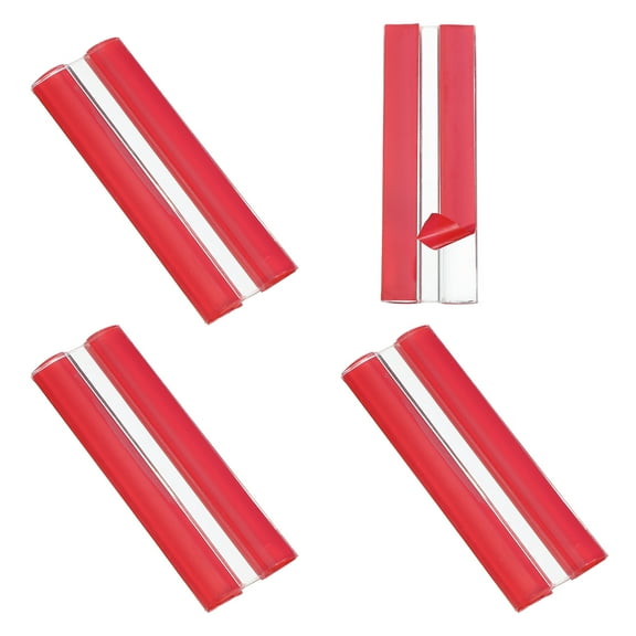 Uxcell Acrylic Flexible Hinges Plastic Self-Adhesive Clear Hinge for Cabinets and Displays 100 x 35 mm