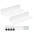 thumbnail image 1 of Uxcell Acrylic Floating Shelf 11.81 x 3.94 Inch Floating Wall Mounted Shelves Transparent 2 Pack, 1 of 5