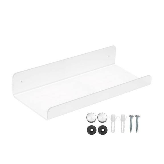 Uxcell Acrylic Floating Shelf 11.81 x 5.91 Inch Floating Wall Mounted Shelves, Transparent