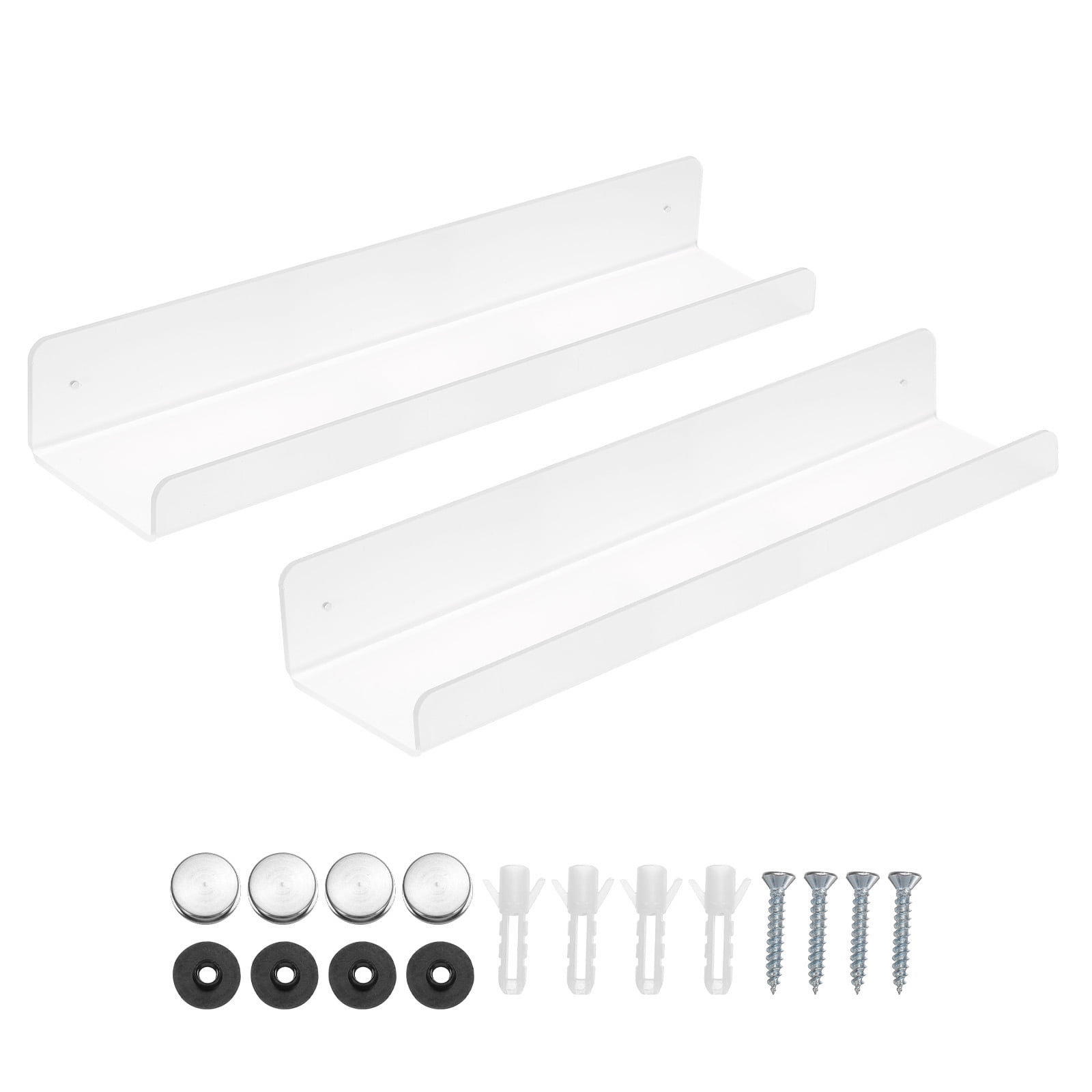 Uxcell Acrylic Floating Shelf 15.75 x 3.94 Inch Floating Wall Mounted