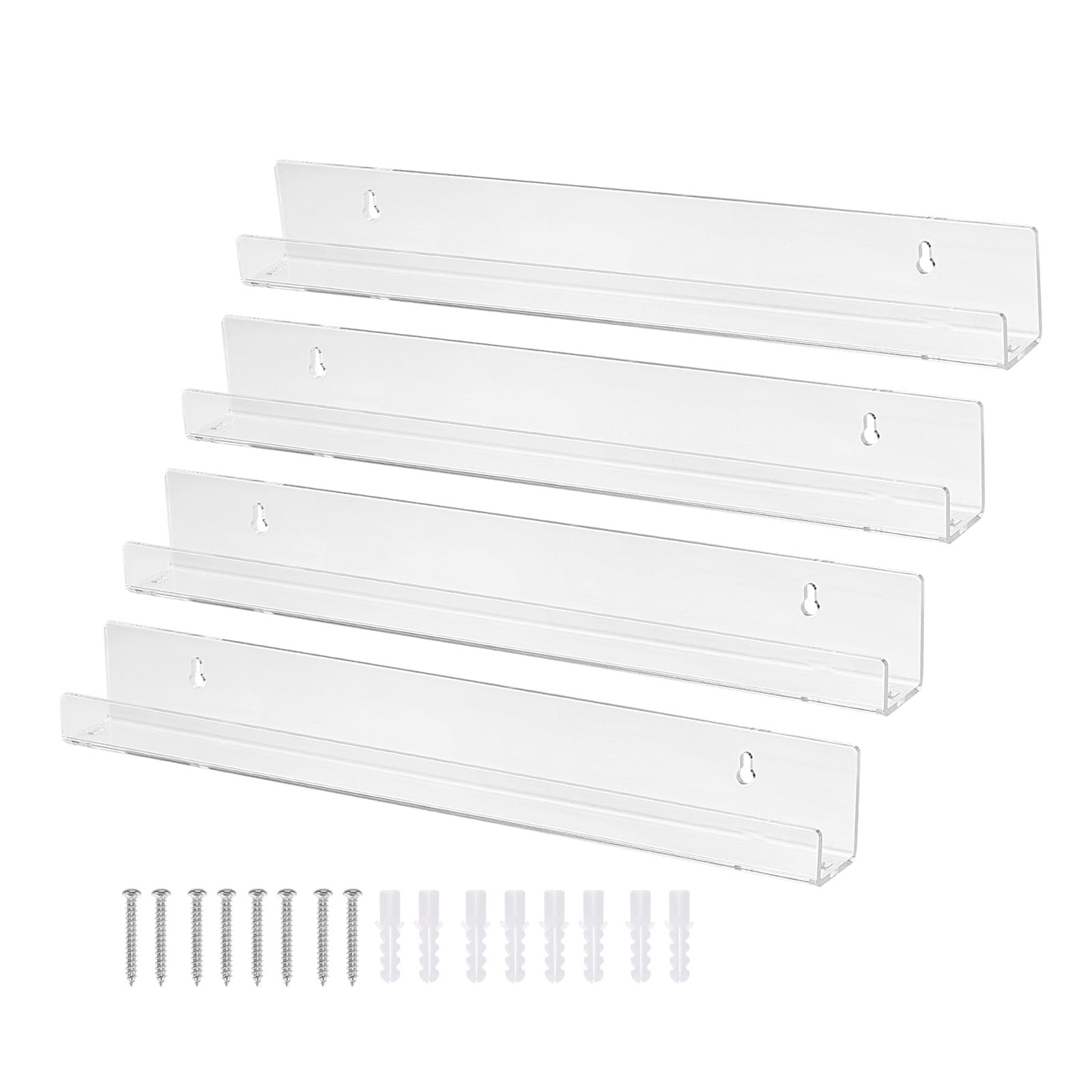 Uxcell Acrylic Floating Shelf 15 x 1.3 Inch Floating Wall Mounted