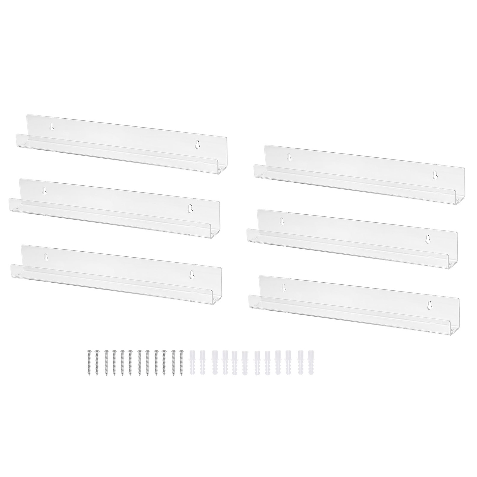 Uxcell Acrylic Floating Shelf 15 x 1.3 Inch Floating Wall Mounted