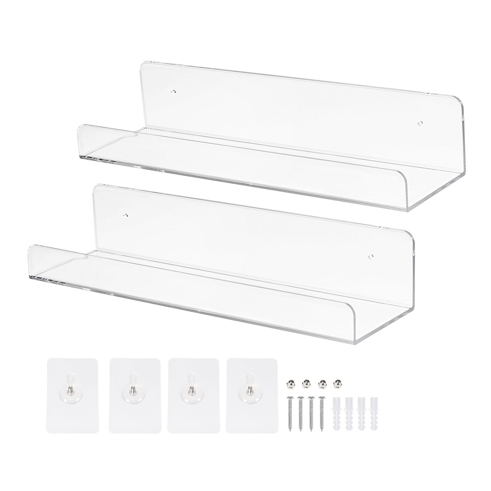 Uxcell Acrylic Floating Shelf 15 x 4.0 Inch Floating Wall Mounted