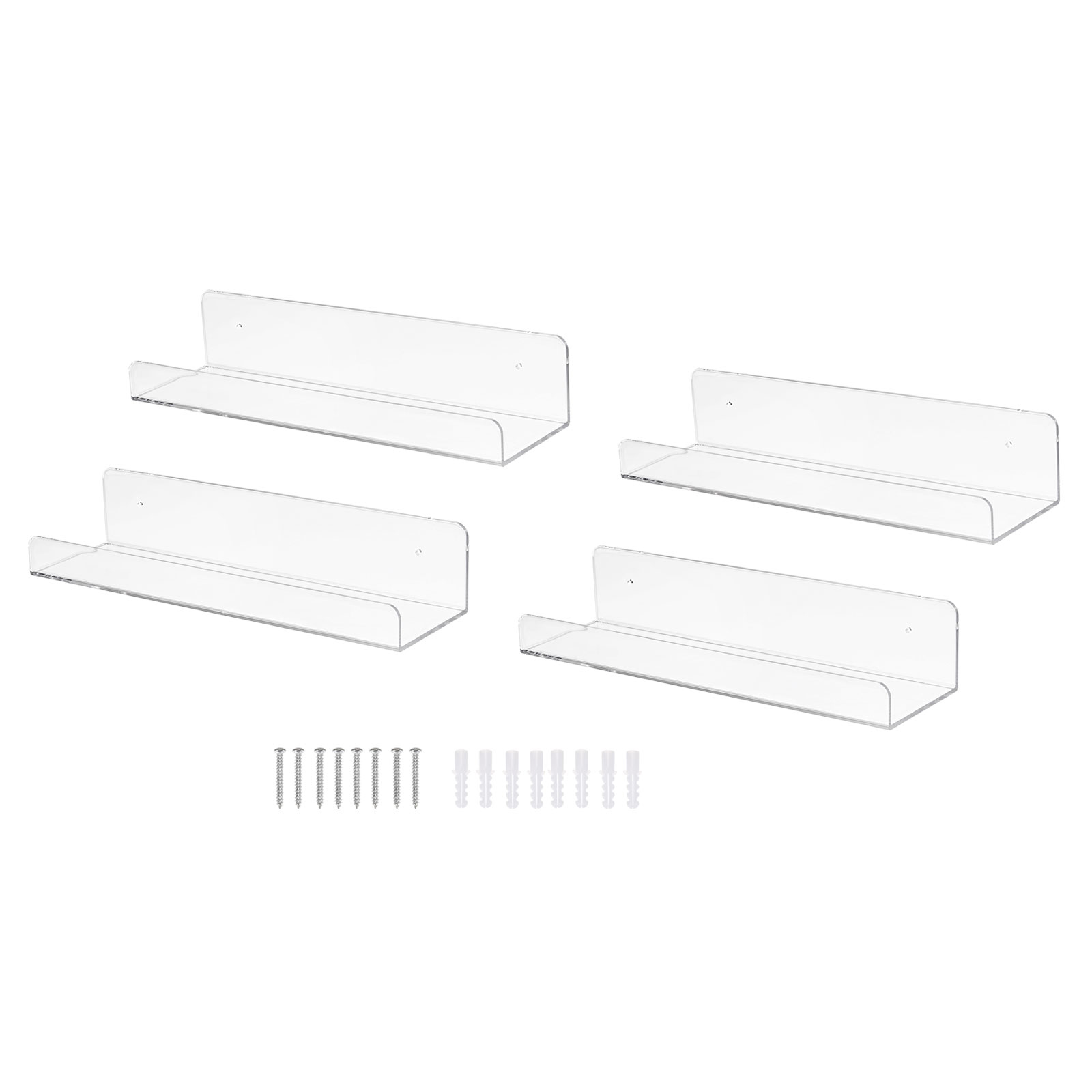 Uxcell Acrylic Floating Shelf 15 x 4.0 Inch Floating Wall Mounted