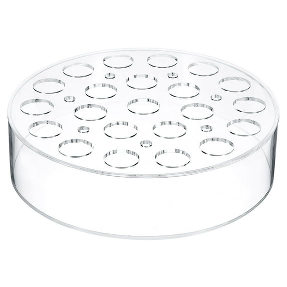 Uxcell Acrylic Flower Vase, 10 Inch Round Floral Centerpiece with 22+7 Holes for Table