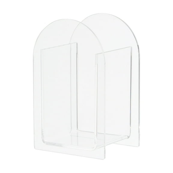 Uxcell Acrylic Flower Vase Arch Acrylic Floral Vase Clear Geometric Plastic Decorative Vase Transparent 3x2x5"