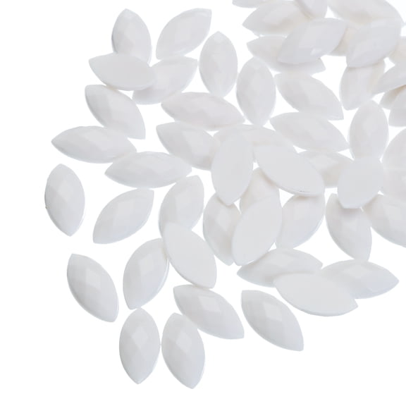 Uxcell Acrylic Horse Eye Gems 200PCS 4x8mm Flat Back Artificial Rhinestones DIY Crafts Bead Jewelry Making Pure White