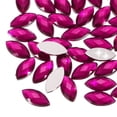 thumbnail image 1 of Uxcell Acrylic Horse Eye Gems Flat Back Artificial Rhinestones for DIY Crafts Bead Wedding Party Rose Red 6x12mm, 1 of 7