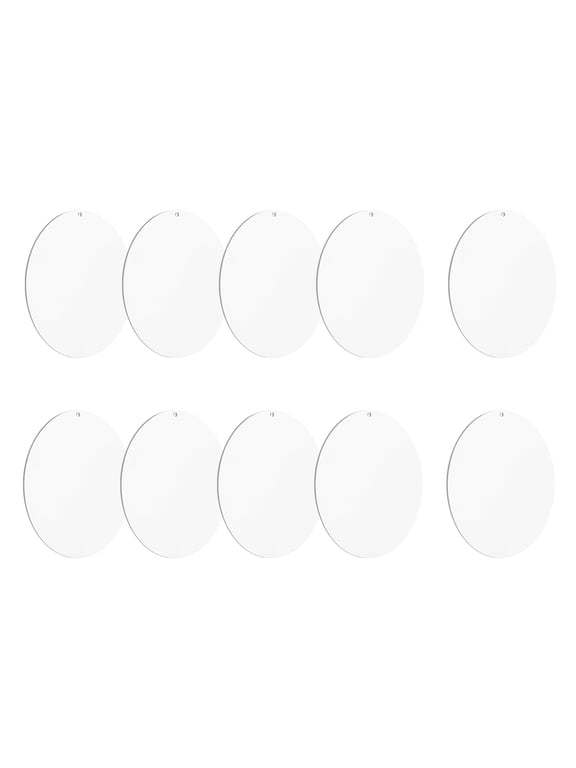 Acrylic Keychain Blanks, 10Pcs 4.7 Inch Round Clear Acrylic Keychains 2mm Thick Circle Discs Blanks