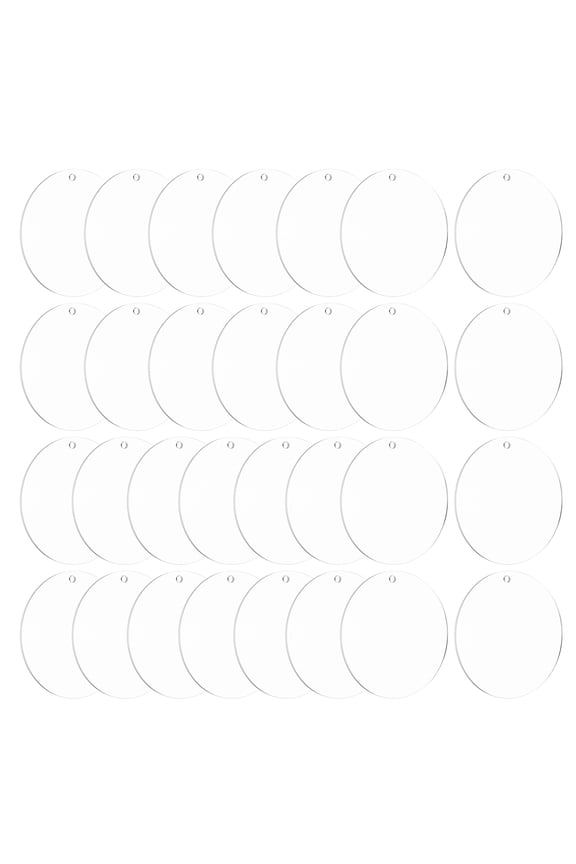 Acrylic Keychain Blanks, 30Pcs 2.4 Inch Round Clear Acrylic Keychains 2mm Thick Circle Discs Blanks