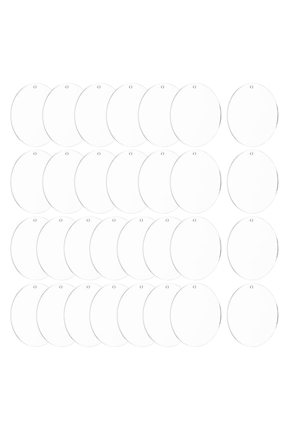 Acrylic Keychain Blanks, 30Pcs 2.6 Inch Round Clear Acrylic Keychains 2mm Thick Circle Discs Blanks