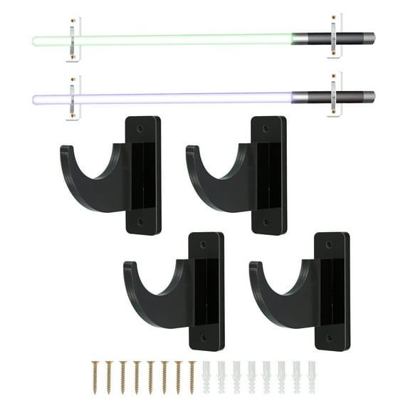 Uxcell Acrylic Light Saber Stand 2 Set Wall Mounted Sword Stand Display for Light Saber Sword Wall Bracket, Black