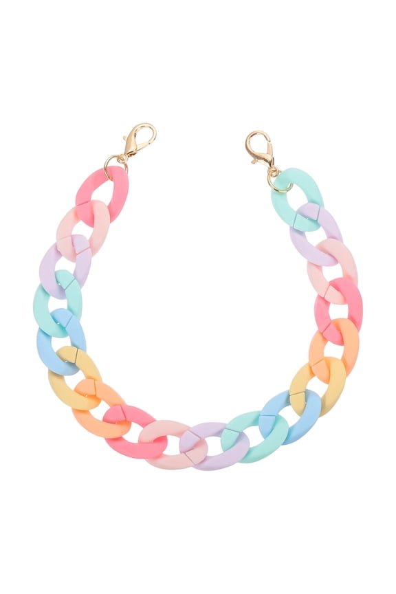 Acrylic Purse Chain, Acrylic Chain Linking Rings Handbag Strap Plastic Quick Link C-Clips Hooks Connector Matt Multilolor