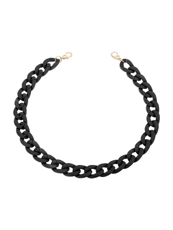 Acrylic Purse Chain, Acrylic Chain Linking Rings Handbag Strap Plastic Quick Link C-Clips Hooks Connectors Matte Black