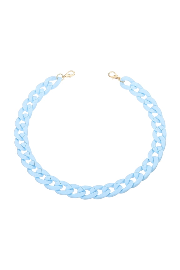 Acrylic Purse Chain, Acrylic Chain Linking Rings Handbag Strap Plastic Quick Link C-Clips Hooks Connectors Matte Light Blue