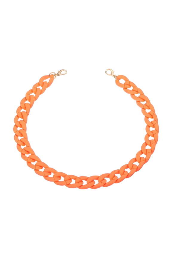 Acrylic Purse Chain, Acrylic Chain Linking Rings Handbag Strap Plastic Quick Link C-Clips Hooks Connectors Matte Orange