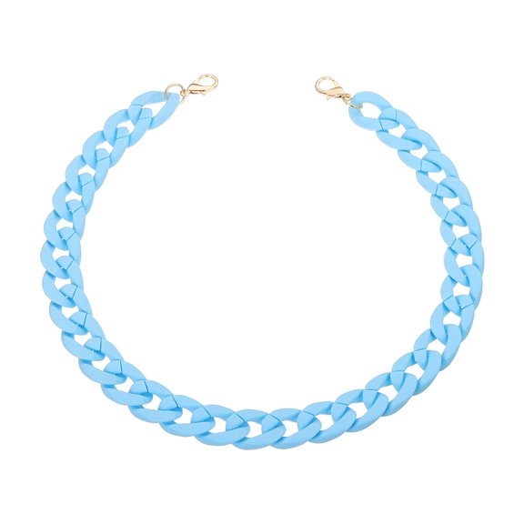 Uxcell Acrylic Purse Chain, Acrylic Chain Linking Rings Handbag Strap Plastic Quick Link C-Clips Hooks Connectors Matte Sky Blue