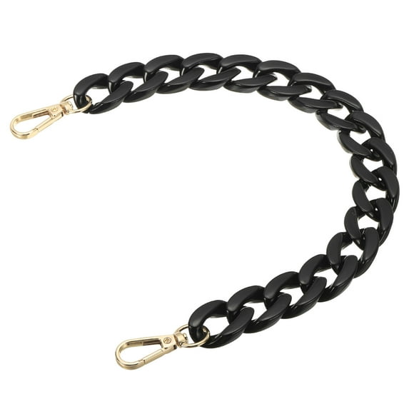 Uxcell Acrylic Purse Strap, 15 inch Acrylic Chain Purse Straps Replacement Luxury Handbag Strap Fashionable Purse Clutches Handles, Black