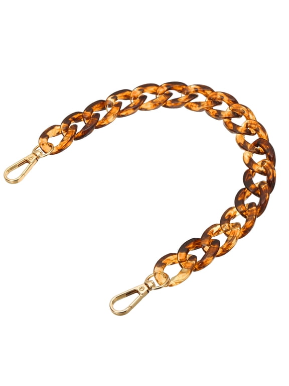 Acrylic Purse Strap 15" Chain Replacement Luxury Handbag Strap Clutches Handles Translucent Brown