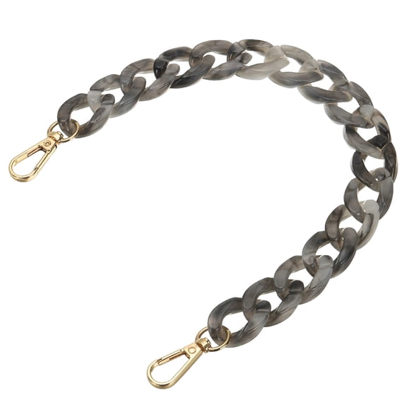 Uxcell Acrylic Purse Strap, 15 inch Acrylic Chain Purse Straps Replacement Luxury Handbag Strap Fashionable Purse Clutches Handles, Gray Black