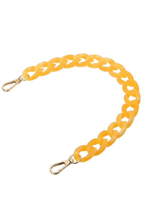 Acrylic Purse Strap 15" Chain Replacement Luxury Handbag Strap Clutches Handles Orange-white