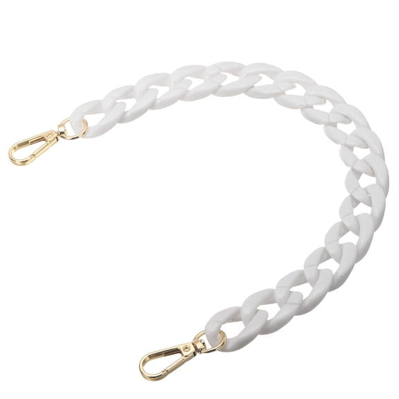 Uxcell Acrylic Purse Strap, 15 inch Acrylic Chain Purse Straps Replacement Luxury Handbag Strap Fashionable Purse Clutches Handles, White