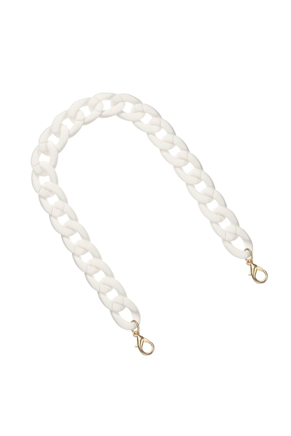 Acrylic Purse Strap, 17.7" Matte Handbag Strap Chain Replacement Bag Handle Extender Straps Purse Shoulder Chains Accessories for Purse Bag DIY Crafts, White