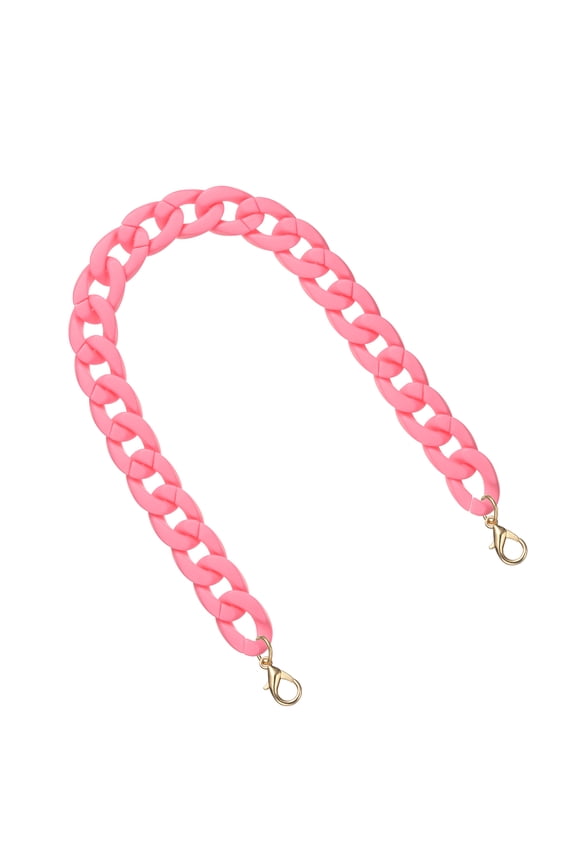 Acrylic Purse Strap, 17.7" Matte Handbag Strap Chain Replacement Bag Handle Extender Straps Purse Shoulder Chains Accessories for Purse Bag DIY Crafts, Pink