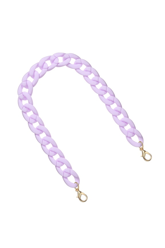 Acrylic Purse Strap, 17.7" Matte Handbag Strap Chain Replacement Bag Handle Extender Straps Purse Shoulder Chains Accessories for Purse Bag DIY Crafts, Light Purple