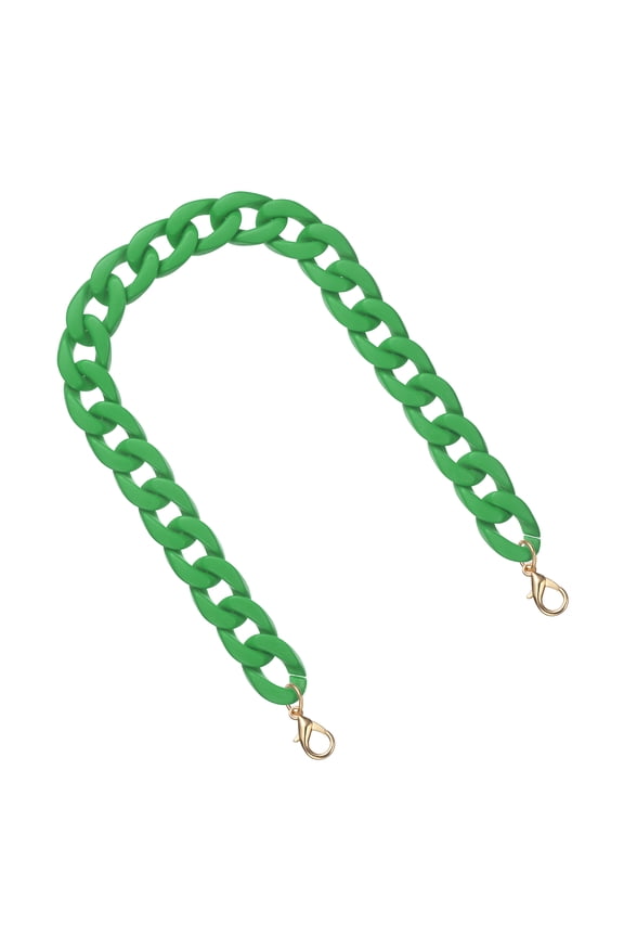 Acrylic Purse Strap, 17.7" Matte Handbag Strap Chain Replacement Bag Handle Extender Straps Purse Shoulder Chains Accessories for Purse Bag DIY Crafts, Grass Green