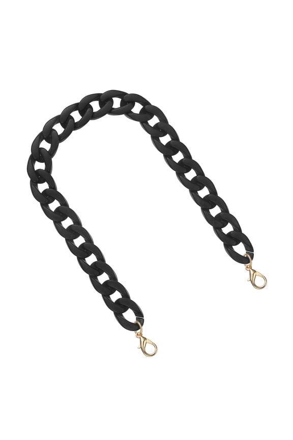 Acrylic Purse Strap, 17.7" Matte Handbag Strap Chain Replacement Bag Handle Extender Straps Purse Shoulder Chains Accessories for Purse Bag DIY Crafts, Black