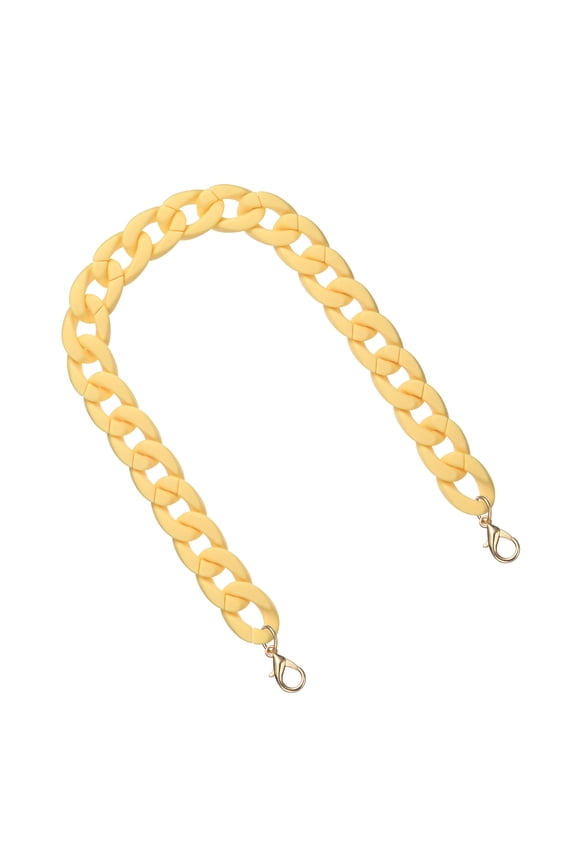 Acrylic Purse Strap, 17.7" Matte Handbag Strap Chain Replacement Bag Handle Extender Straps Purse Shoulder Chains Accessories for Purse Bag DIY Crafts, Yellow