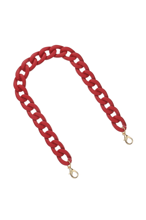 Acrylic Purse Strap, 17.7" Matte Handbag Strap Chain Replacement Bag Handle Extender Straps Purse Shoulder Chains Accessories for Purse Bag DIY Crafts, Dark Red